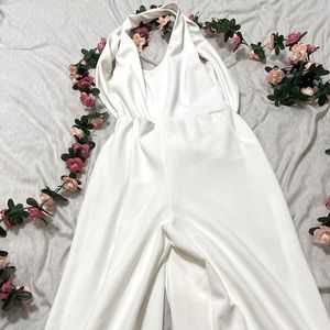 White Backless Romper